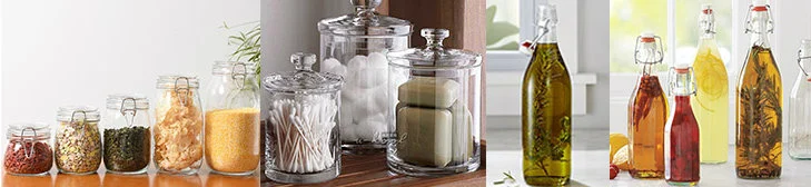 Wholesale Kitchen Storage Glass Jar Canister with Screw Silver Aluminum Lid