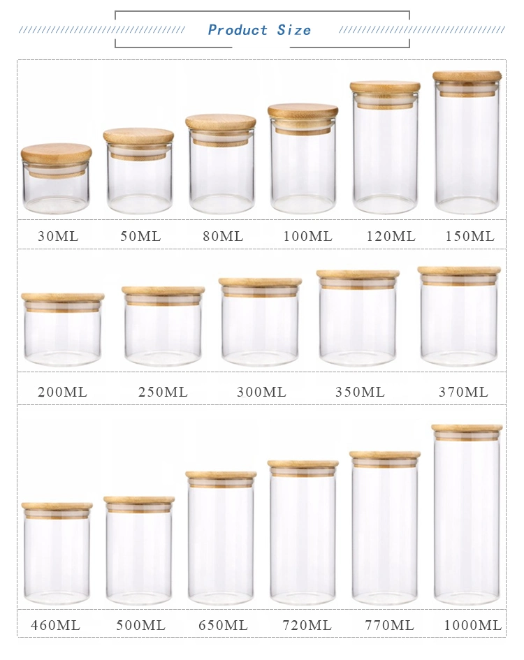 Clear Storage Bottles Jars Containers Wide Mouth Glass Canisters
