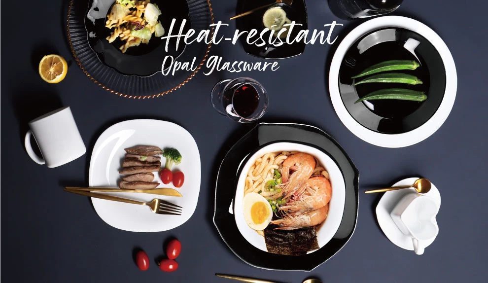 Heat Resistant Multi Sizes 6 7 8 9 10 11 Inch Ruffled Black Opal Glass Food Bowl
