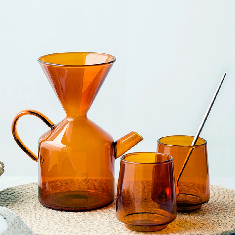 Coffee Maker Set with Filter, Reusable Glass Teapot Glass Coffee Pot