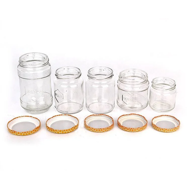 Kitchen Transparent Glass Jar Food Storage Pot with Metal Lid
