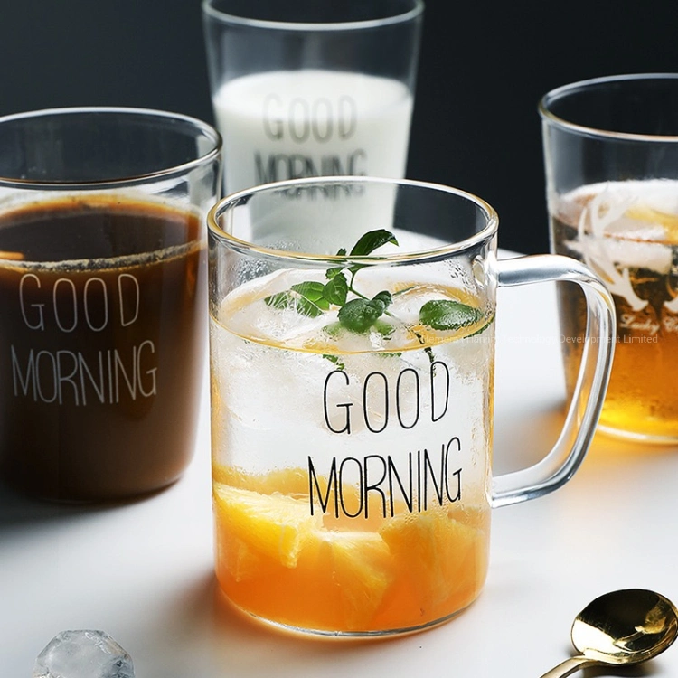 450ml Pyrex Borosilicate Glass Drinking Mug, Home Use Juice Cups