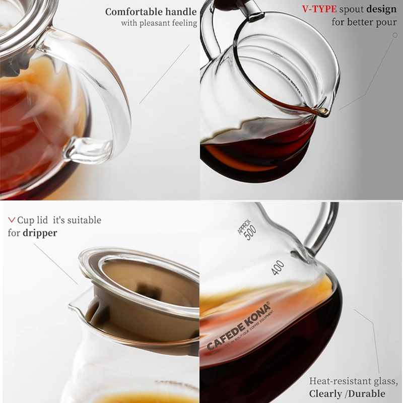 Clear Borosilicate Glass Coffee Server Coffee Maker Pot Glass Pour Over