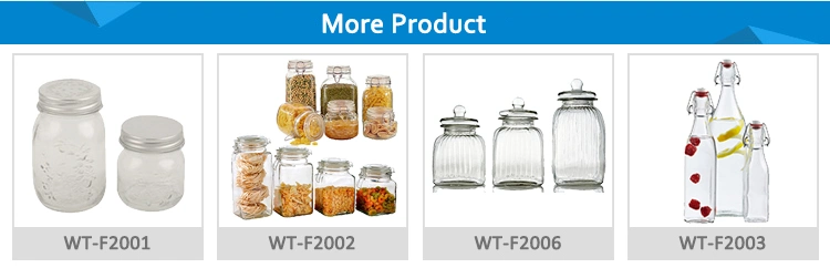 Wholesale Kitchen Storage Glass Jar Canister with Screw Silver Aluminum Lid