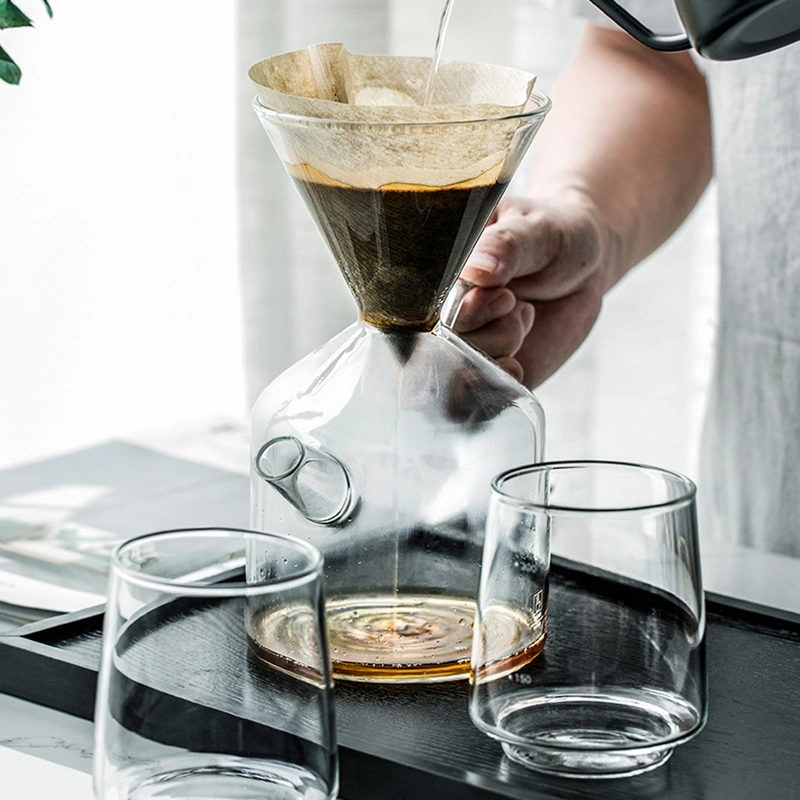Coffee Maker Set with Filter, Reusable Glass Teapot Glass Coffee Pot