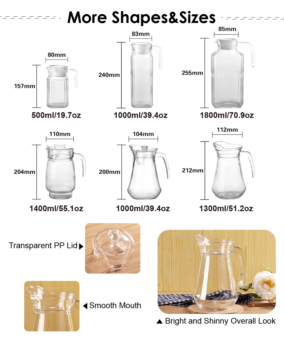 Factory Direct Top Selling Daily Used 1000ml Clear Water Drinking Glass Jugs
