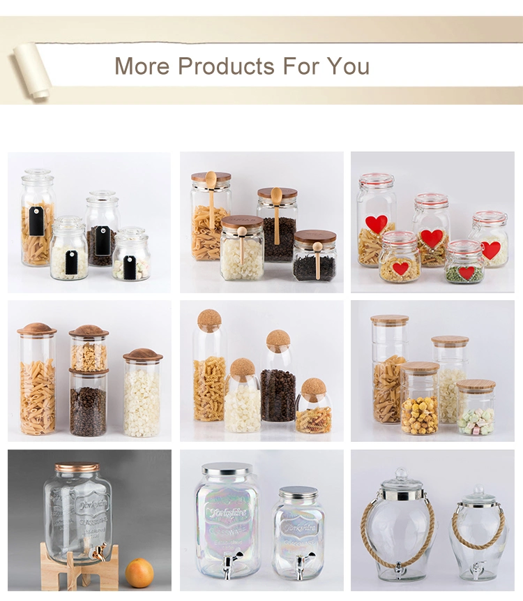 Glass Cookie Jar / Food Storage Jar / Candy Jar/ Food Canister with Glass Lid
