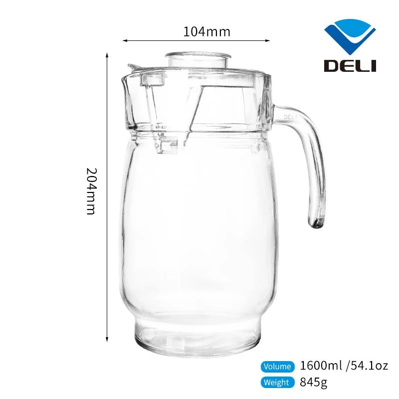 Trustworthy Supplier 1600ml 54.1oz Soda Lime Royal Heat Resistant Large Water Milk Glass Jug