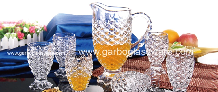 Wholesale Glassware 7PCS Drinking Set Wine Glass Water China Stem Drinks Glass Jug Set Kettle Pot