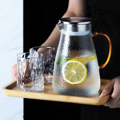 Caraffa in vetro trasparente di alta qualità, brocca per l'acqua, brocche in vetro uniche, brocca per l'acqua