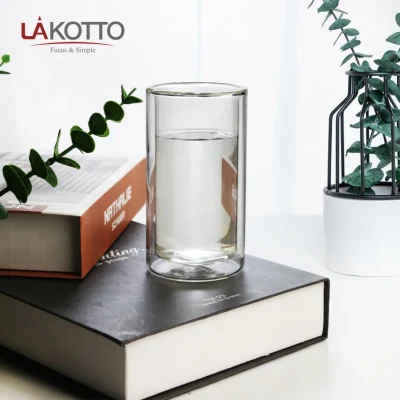 Vendita calda con manico in vetro Lakotto a doppia parete, vetreria per tè